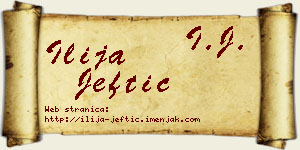 Ilija Jeftić vizit kartica